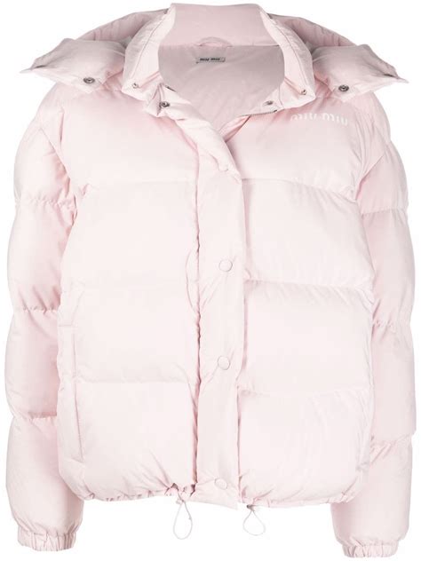 miu miu pink puffer|Luxury Women's Coats and Jackets .